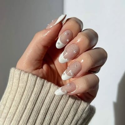 french unghie matrimonio invitata perle